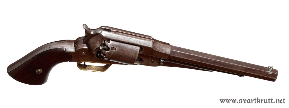 The rear sight is milled into the top strap.