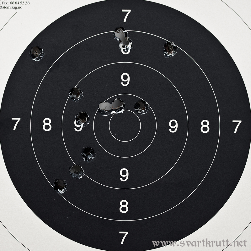 Target shot with an replica Uberti Remington and roundball cartridges.