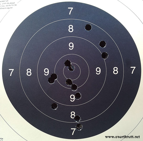 The first shots with the Brooks bullet.