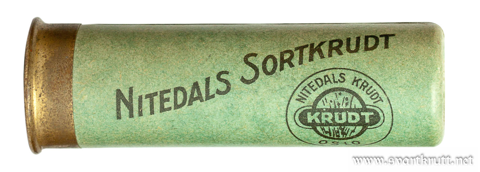 Fabrikkpatron merket «Nitedals Sortkrudt»