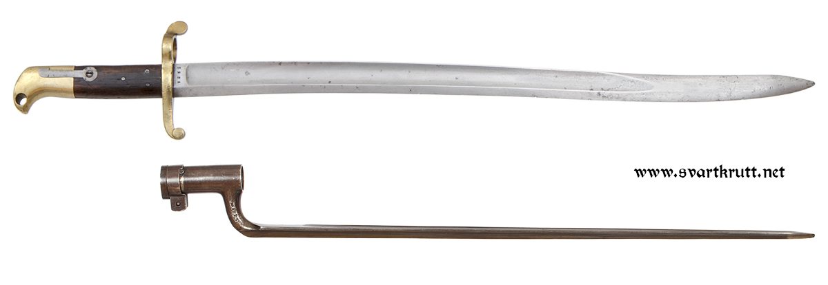 Ovenfra og ned: Døllebajonett Modell 1846 og sabelbajonett Modell 1859.