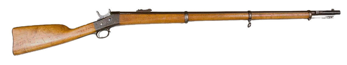 Svensk 12 mm Remington rolling block-gevær Modell 1867-74. Legg merke til den endrede kolbeformen.