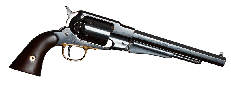 1/6 Battle Gear Toys 891 01 Revolver Remington 1858 Gun Metal Poignée Marron 